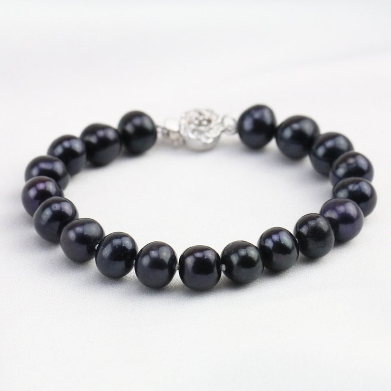 Black pearl jewelry set,black pearl necklace bracelet set,pearl choker necklace,peacock blunish dyed black pearl bracelet,bridal jewelry set