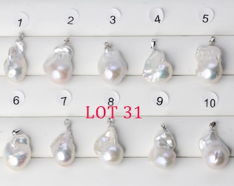 12-14mmX20-25mm white large baroque pearl pendant with silver bail,freshwater huge flameball pearl necklace,skin with imperfections