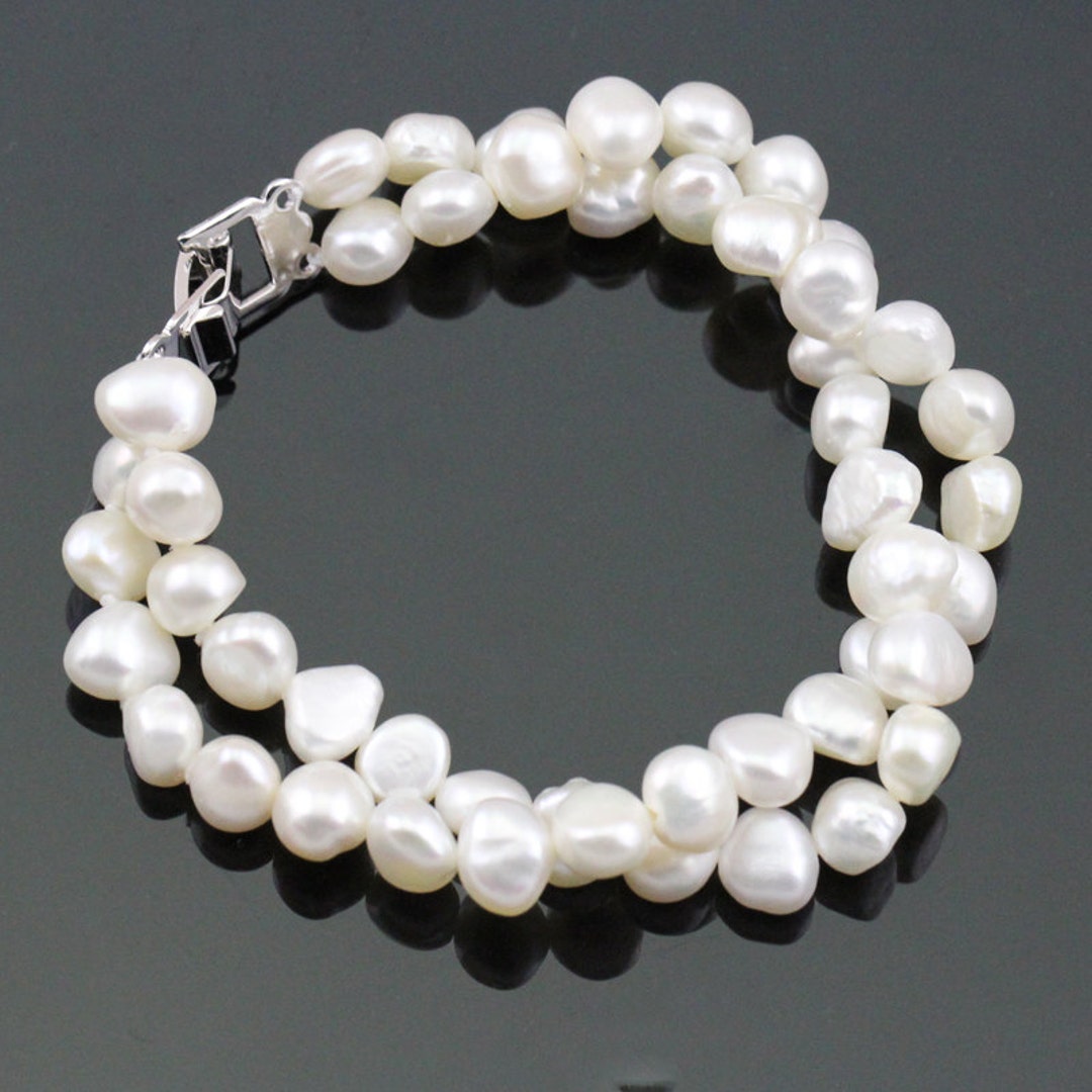 Twisted Pearl Bracelet,double Strand Pearl Bracelet,wedding Bracelet ...