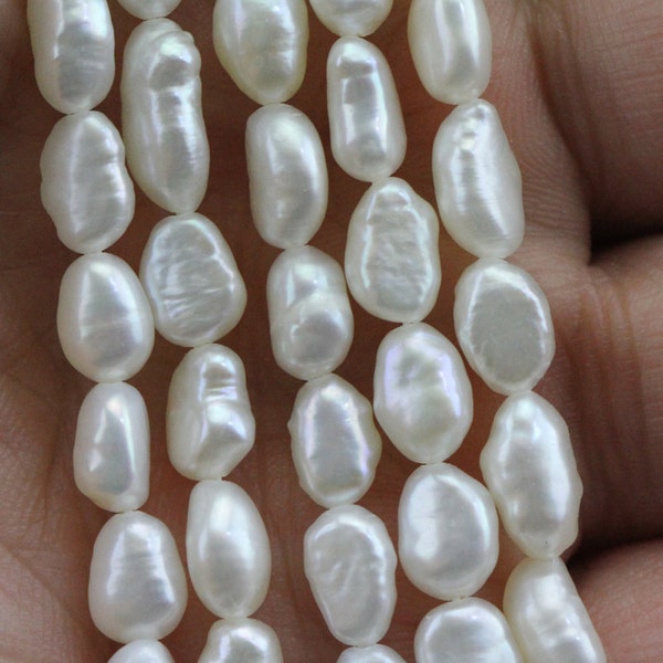 5-6mmX7-8mm blanc petite perle baroque de perle, perles en forme baroque, perles irrégulières, perles de forme de pépite en gros, perle chinoise, perle bon marché