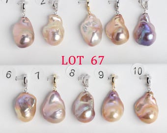 Large baroque pearl pendant,white huge jumbo flameball pearl pendant necklace,big fireball pearl necklace,single baroque pearl pendant gift