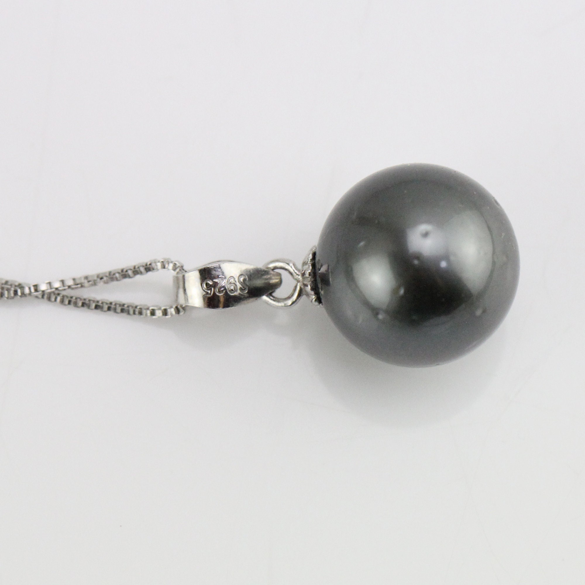 Details about   NATURAL 10X8MM TAHITIAN FRESHWATER PEARL & CZ SILVER 925 NECKLACE 16-18.7 IN
