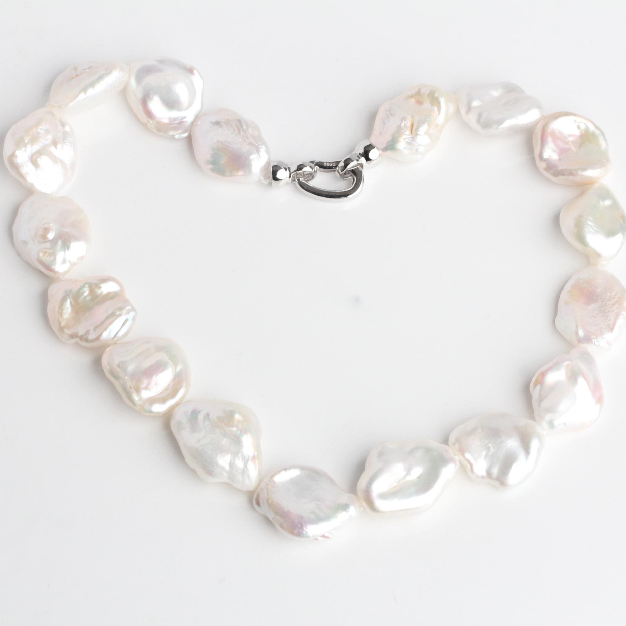 17-19mm Wide Large Baroque Pearl Necklace,freshwater Pearl