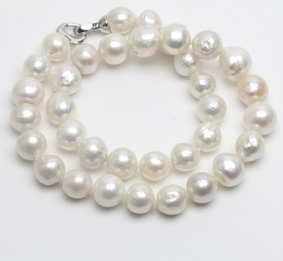 13mm freshwater white pearl necklace