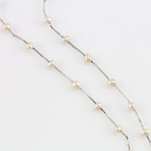 2.5-3mm Small Seed Pearl Floating Necklacewhite Pearl - Etsy