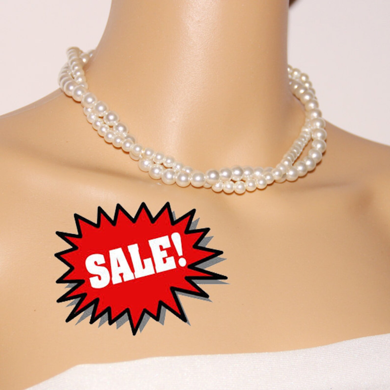 Twisted Pearl Necklacepearl Necklace Weddingpearl Necklace Etsy