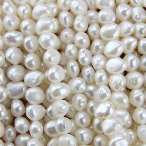 7-8mm AAA nugget pearl strand,white cultured freshwater baroque pearl bead string,good quality,irregular shape pearl wholesale supply China