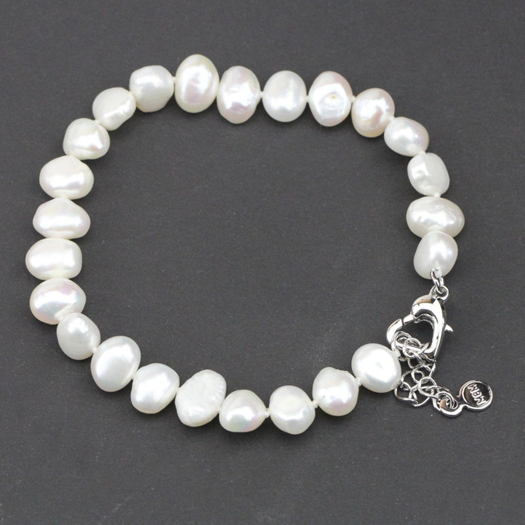 Baroque Pearl Braceletwhite Pearl Braceletpink Pearl - Etsy