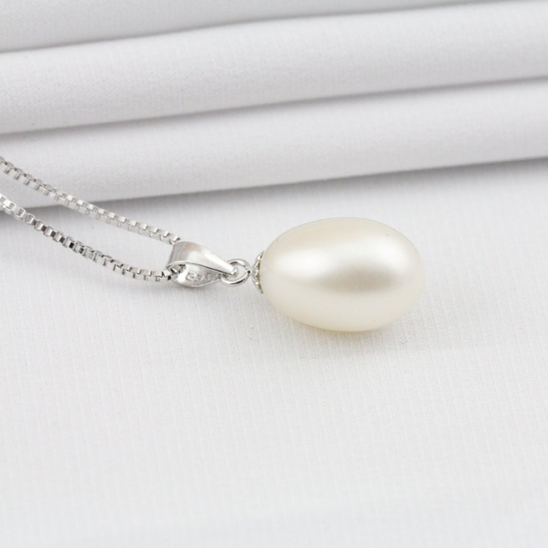 Drop Pearl Pendant,9-9.5mm Freshwater Pearl Drop Pendant, Ivory White ...