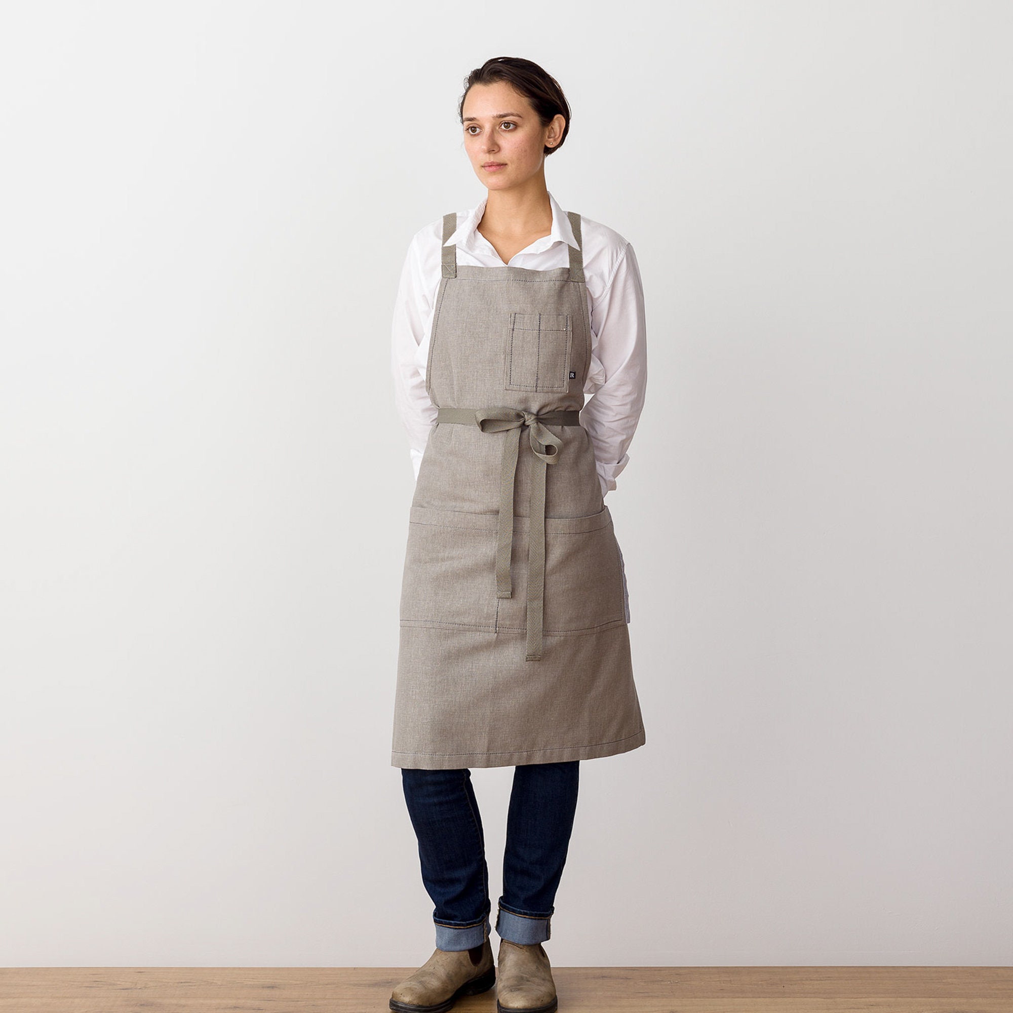 Kids Linen Cooking Apron with Pockets and Adjustable Ties - Portland Apron  Company
