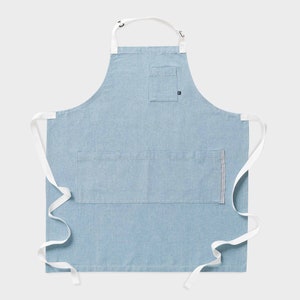 Chef Apron for Woman or Man | Powder Blue With White Straps | 100% ...
