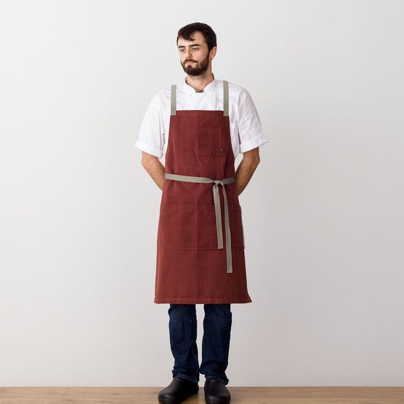 Gifts for Men Chef Aprons, Kitchen Apron for Men Women, Christmas Gifts  Brown