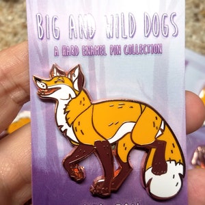 Big and Wild Dogs: Red Fox Rose Gold hard Enamel Pin 1.75"