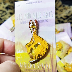 Big and Wild Cats: Serval Gold hard Enamel Pin 2 image 2