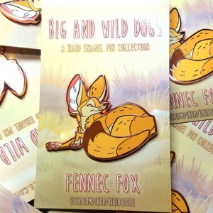 Big and Wild Dogs: Fennec Fox Rose Gold hard Enamel Pin 1.5"