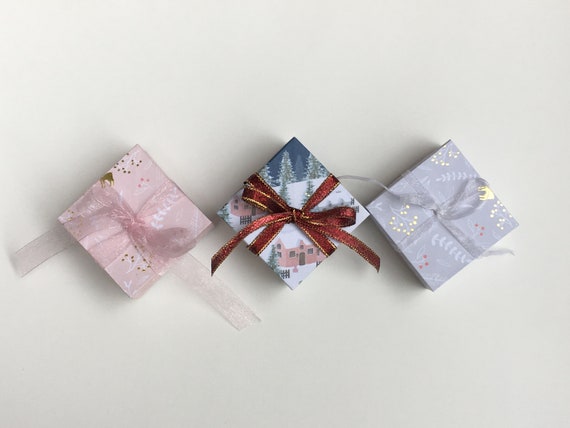Small Handmade Elegant Mini Origami Christmas Gift Boxes With Lid