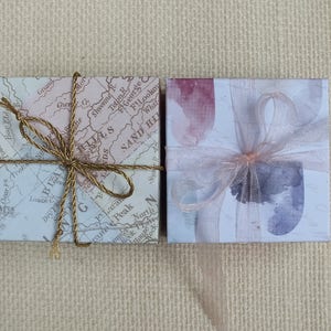 Small Handmade Gift Boxes with Lid, Kraft Heart & Map Paper, Origami Mini Treat Boxes, Decorative Favor Boxes for Easy Wrapping image 2
