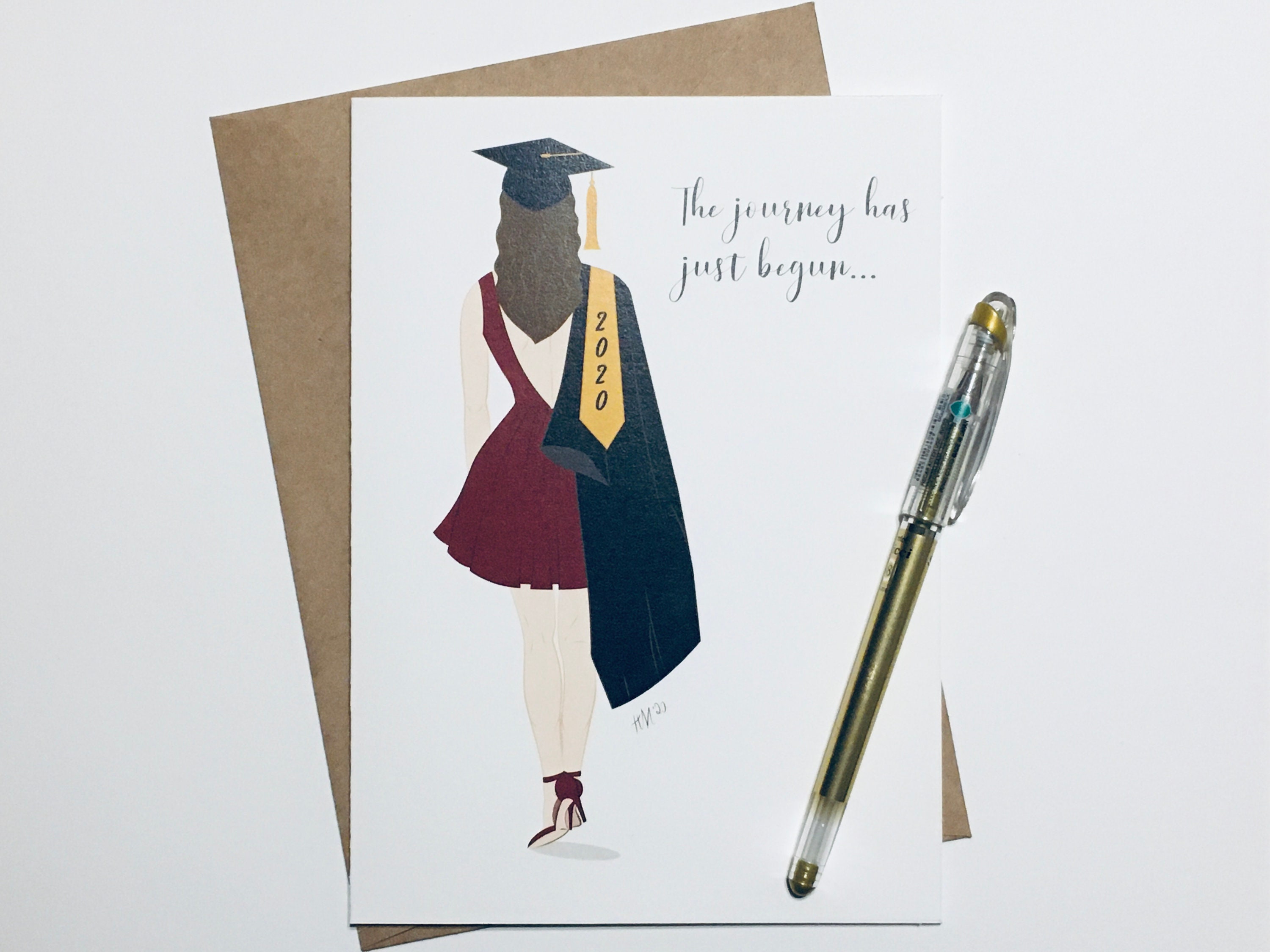 College/High School Graduation Card Custom Personalized Girl Etsy