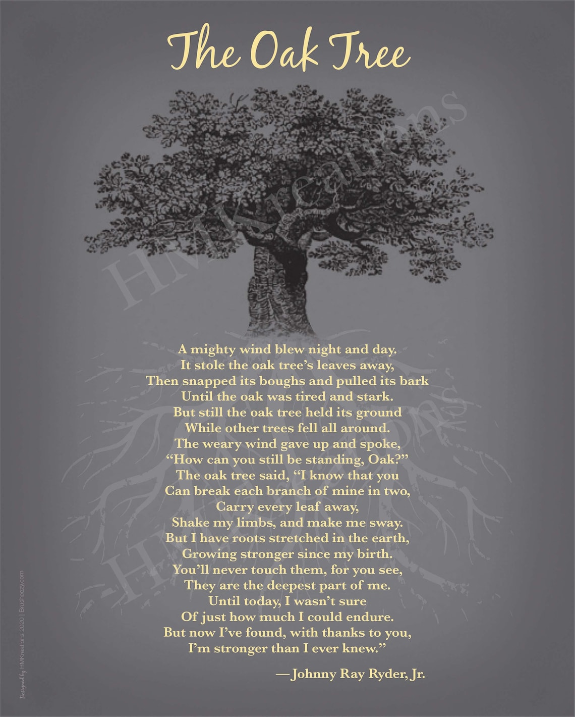The Oak Tree Poem Mighty Oak Tree Poem About Life Nature Etsy