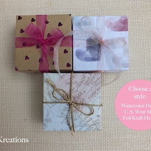 Small Handmade Gift Boxes with Lid, Kraft Heart & Map Paper, Origami Mini Treat Boxes, Decorative Favor Boxes for Easy Wrapping