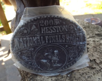 Free Domestic Shipping Bull Rider National Finals Rodeo Vintage Hesston 1991 Rodeo Belt Buckle Hesston Belt Buckle