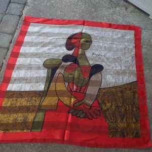 Living Art Women&#39;s Picasso Abstract Large Scarf Signed PICASSO