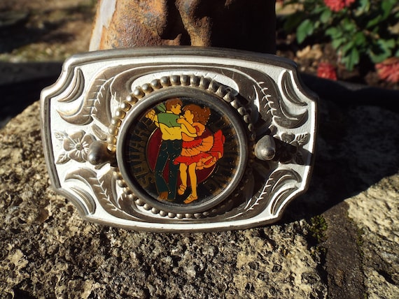 Classic vintage Square Dancing Belt Buckle - image 1