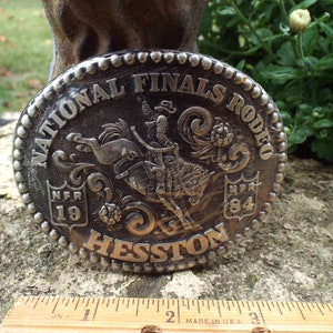 1984 Vintage Hesston National Finals Rodeo Belt Buckle NOS FREE SHIPPING 1984 Vintage Hesston National Finals Rodeo Belt Buckle NOS FREE SHIPPING