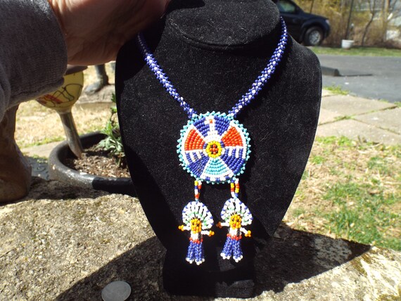 Vintage Indian Seed Bead Thunderbird  Native Amer… - image 8