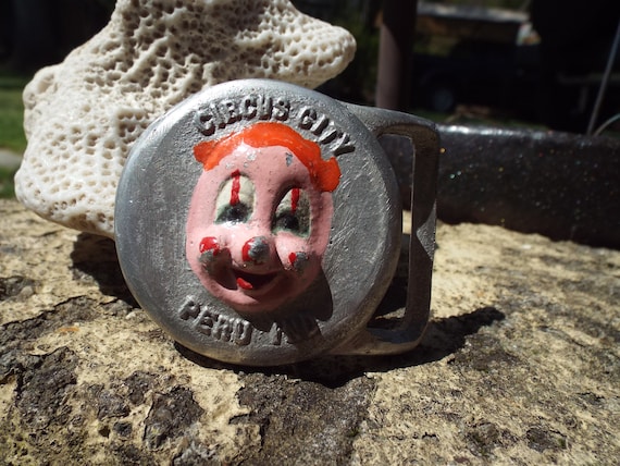 Very Rare Circus City Peru Indiana Clown Belt Buc… - image 5