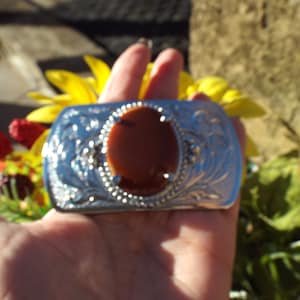 Gorgeous Unique Western Belt Buckle Mounted with Stone  Detailed