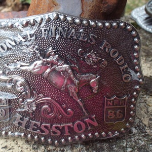 Classic Vintage Hesston 1986 Rodeo NFR National Finals-Rodeo Belt Buckle Limited Edition