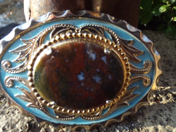 Gorgeous Unique Intricate Western Belt Buckle wit… - image 8