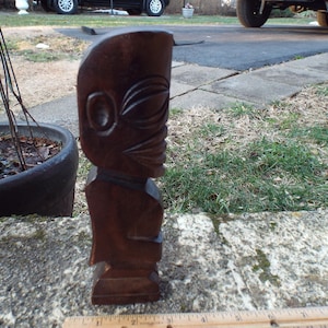 Rarotonga Tribal Hand Carved Solid Wood Fisherman&#39;s Deity ? Statue