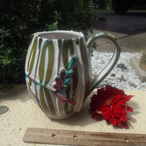 Vintage Italian Art Pottery Embossed Pitcher 6&quot;-Older Piece