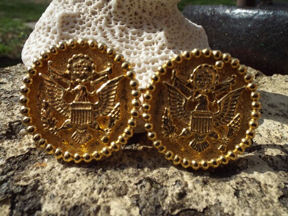 Gorgeous Vintage Mi Mi Di N Gold Plated American eagle Great US Seal 1975 Belt Buckle- Stunning