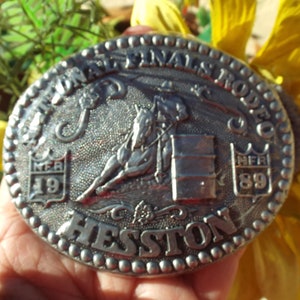 Classic Vintage Hesston 1989 Rodeo NFR National Finals-Rodeo Belt Buckle Limited Edition-Old New Stock