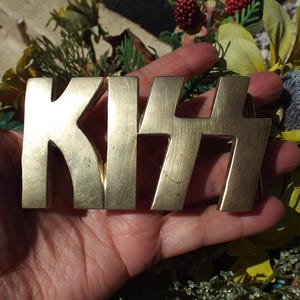 KISS  Rock And Roll Music Band 70&#39;s Solid Brass  Vintage Belt Buckle