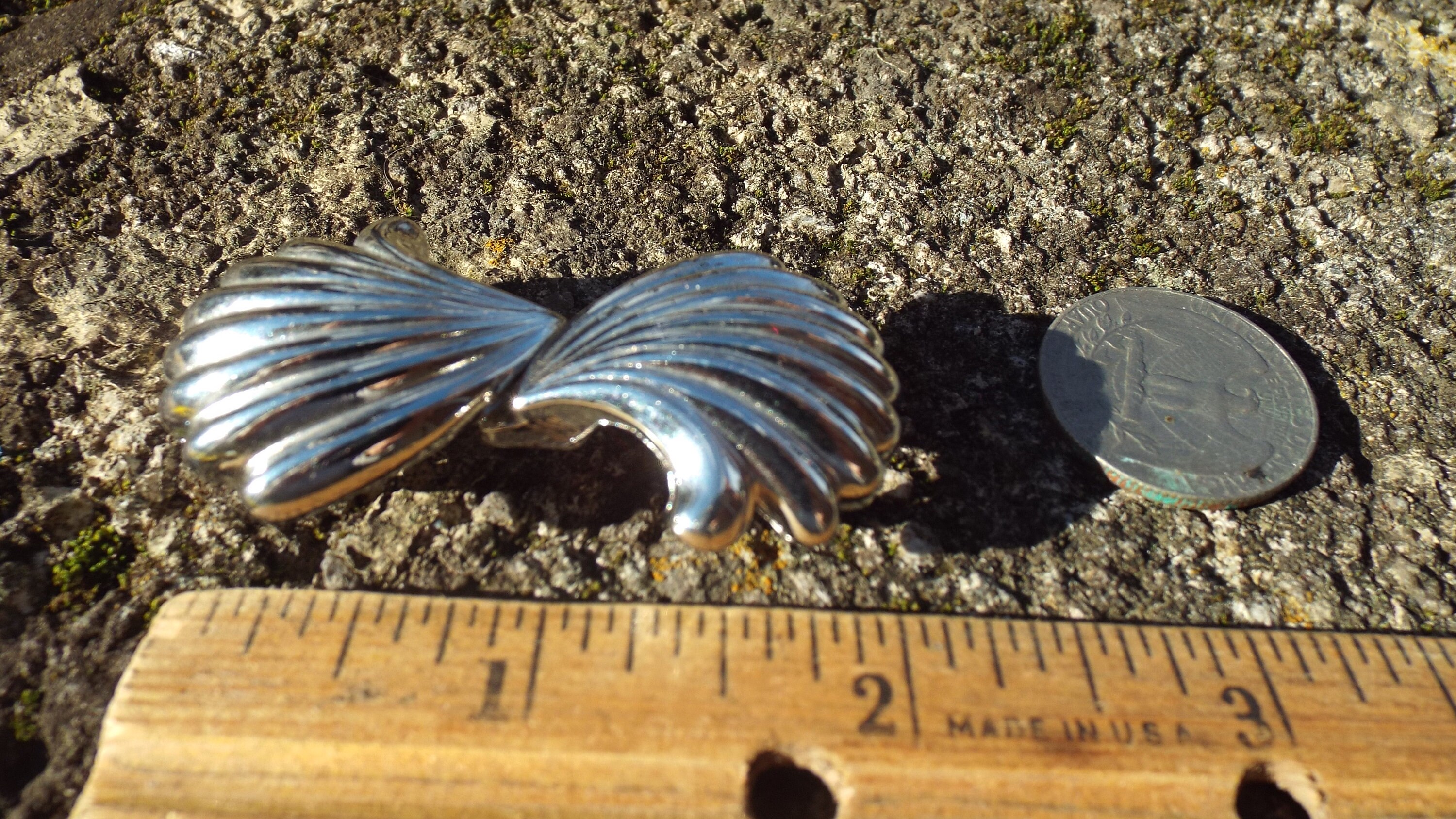 Cool Vintage DOTTY SMITH Silver Tone Sea Sells Belt Buckle 