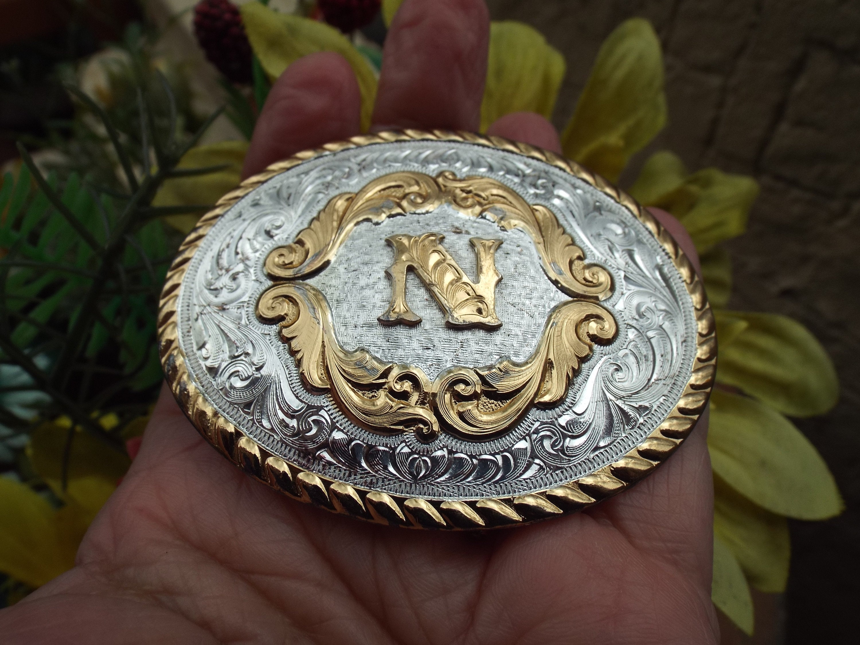 Boucle De Ceinture Vintage En Laiton - Motif Club De Rodéo 'Bustin' Pour Enfants - Marque Montana Silversmiths Réf. 11616 - Occasion