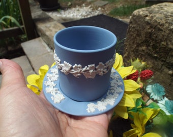 wedgwood cigarette holder Classic Vintage Blue Wedgewood Jasperware Cigarette Holder with Matching  Ashtray