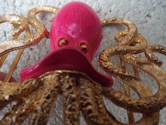 Vintage Ass Kicking Octopus Belt Buckle-Repainted - image 10
