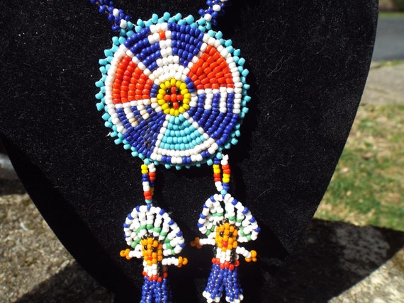 Vintage Indian Seed Bead Thunderbird  Native Amer… - image 2