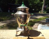 Gorgeous Universal Chrome with Green Glass Electric Coffee Percolator - No cord