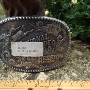 Classic Vintage Hesston 1990 Rodeo NFR National Finals-Rodeo Belt Buckle Limited Edition-Old New Stock