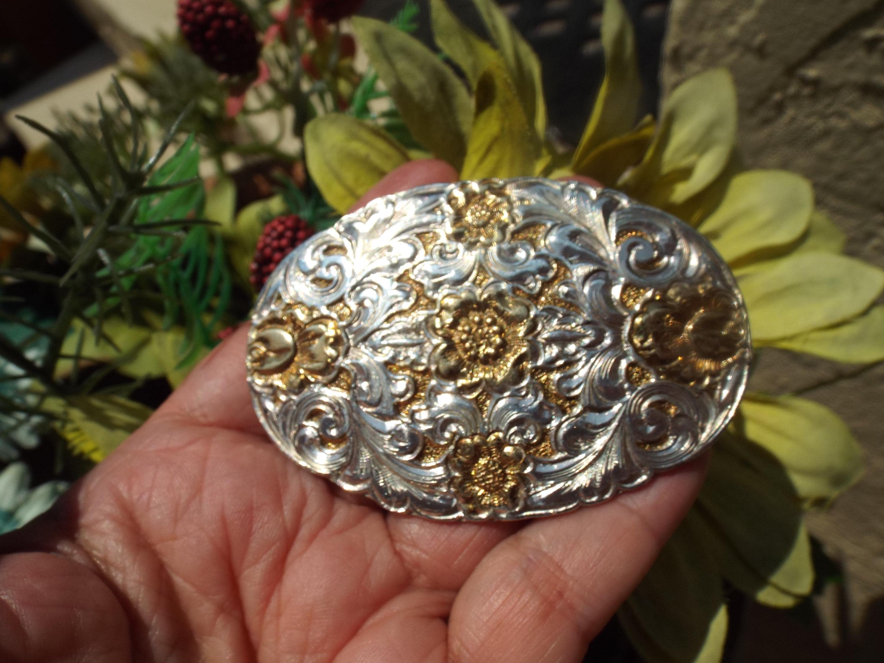 Vintage El Arturio Crumine  Leather Belt /Awesome Buckle Silversmith Bronze El Arturo Crumrine - Etsy main image 4