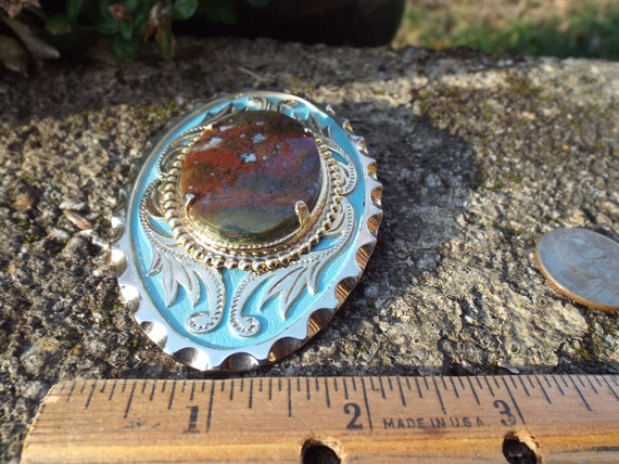 Gorgeous Unique Intricate Western Belt Buckle wit… - image 4