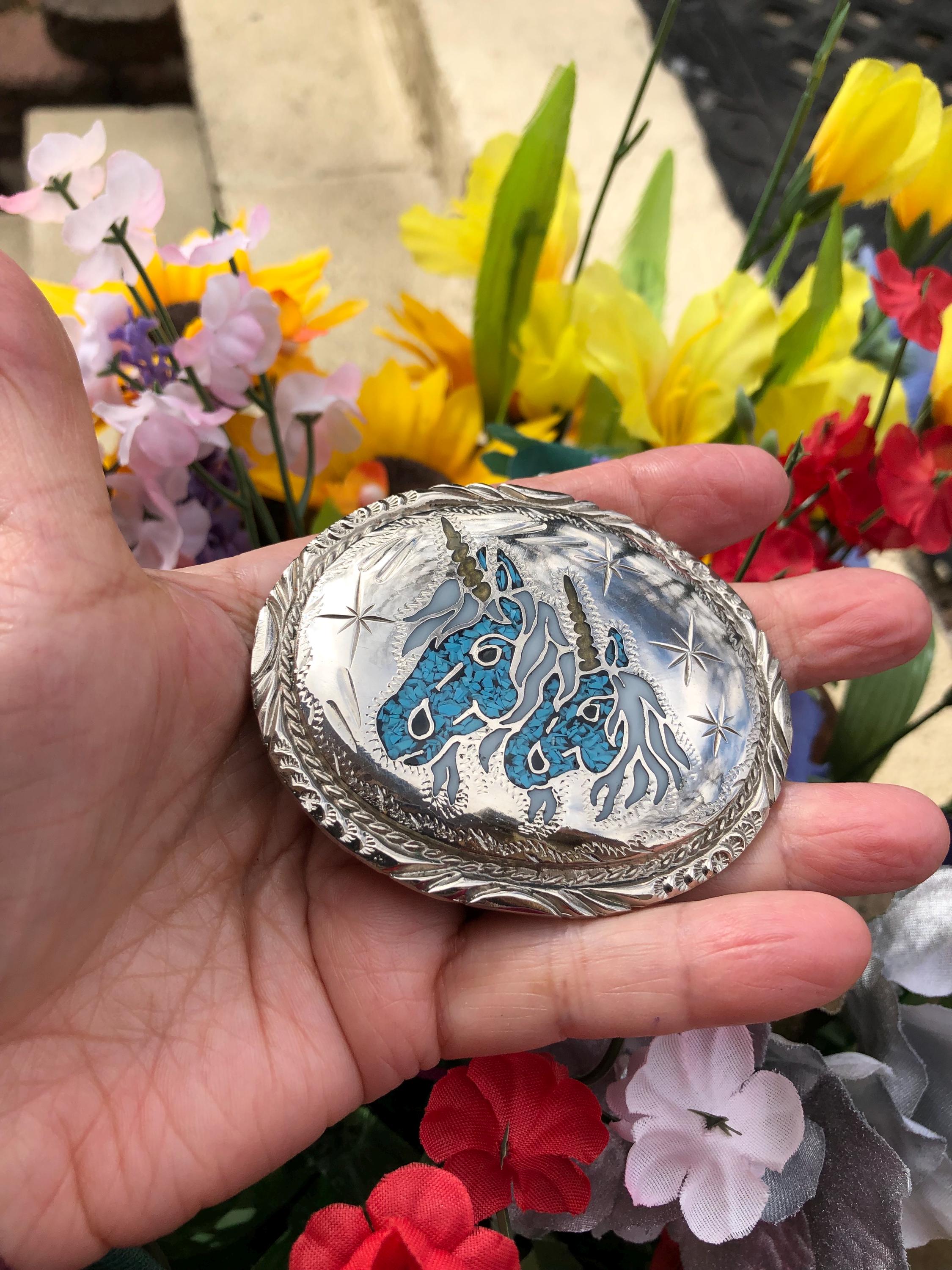 Vintage Unicorn Belt Buckle - Etsy display picture 1