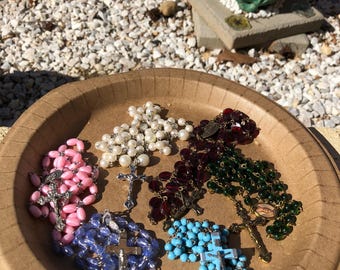 Rosary&#39;s- Nice Lot Of 6 Vintage Rosary&#39;s