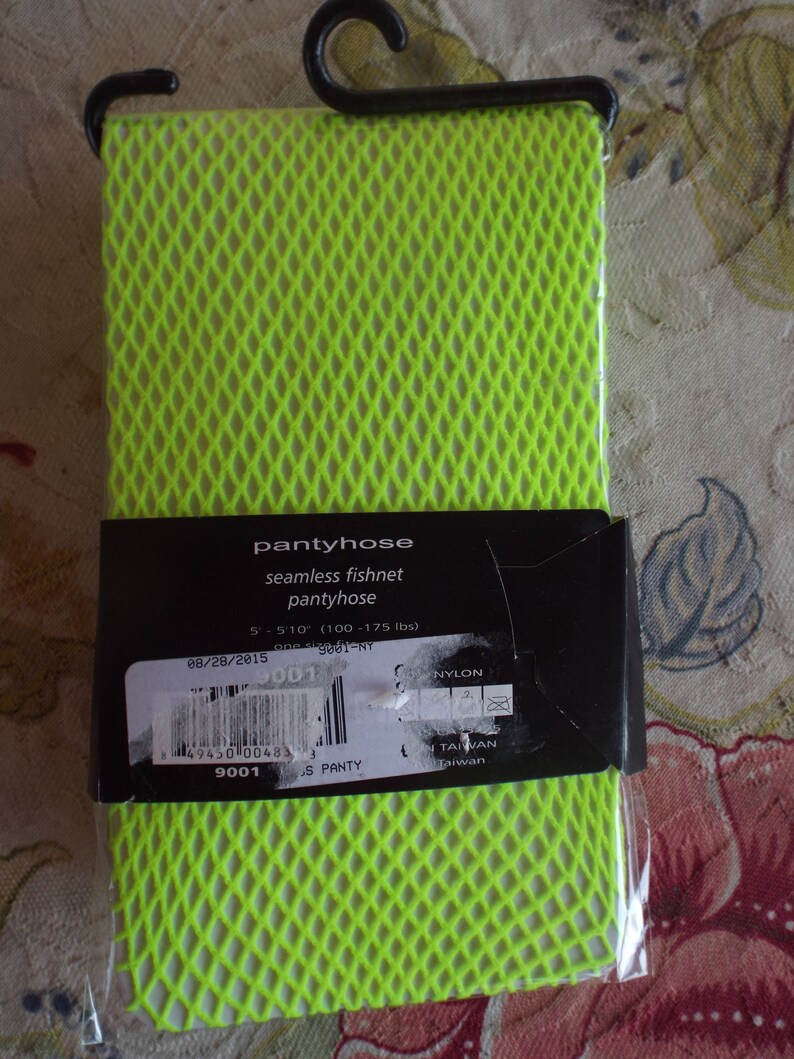 Electric Hot Neon Yellow Fishnet Pantyhose